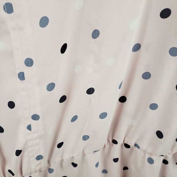 LANE Bryant Polka Dot Wrap Chiffon Blouse Size 14 - Picture 6 of 7